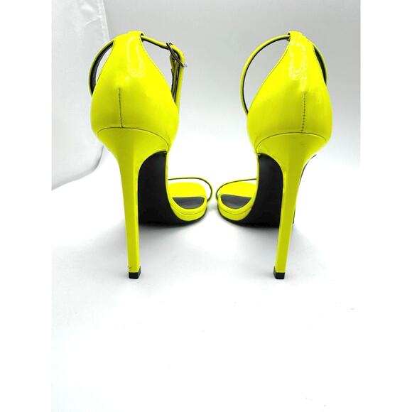 SAINT LAURENT Amber Ankle Strap Sandals in Fluo Yellow size EU 36 - Picture 3 of 12